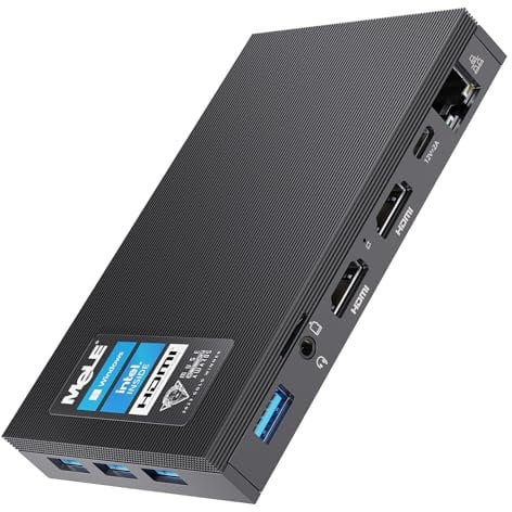 MeLE Lüfterloser Mini-PC Quieter3Q N5105 4GB 128GB mit Windows 11 Home, Mikrocomputer WiFi 5 Small Desktop USB-C PD3.0, Gigabit-Ethernet, Dual HDMI, automatisches Einschalten für IoT und Industrie