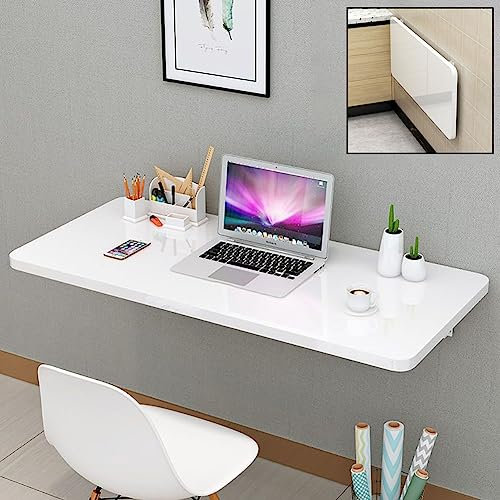 NUACOS Mesa Ordenador Plegable de Pared, Mesa Cocina Plegable De Madera, Escritorio de Pared, Mesa Plegable de Pared para Comedor, habitación, Cocina, Cena,90x40cm