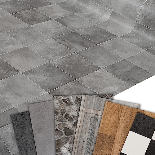 Primaflor PVC Bodenbelag Meterware - TRONTO, Fliese Florenz, 2,00m x 7,00m, Vinyl-Boden in Fliesenoptik für Küche, Wohn- und Badezimmer, Hochwertige Auslegware, Anti-Rutsch Oberfläche