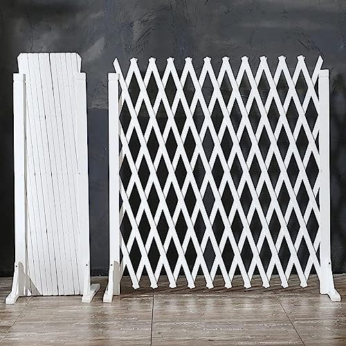 GONCBKVN Gartenzaun, Einziehbarer Holzzaun Haustierbarriere, Freistehende Trennwand Dekorative für drinnen und draußen, Sichtschutzzaun (Color : White, Size : 50x160cm)