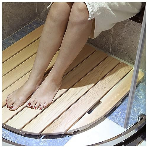 Badematten Badteppich Badezimmerteppich Ventilator Kurort Saunamatte Naturbelassenes Holz Duschmatte, Anti-Rutsch Badematte Mit Griff, Eingangsbereich Türöffnung Pool Strand Fußmatten, Blumentopf-Stän