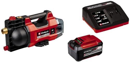 Einhell Akku-Gartenpumpe AQUINNA 18/28 Power X-Change (18 V, max. 2800 L/h Fördermenge, max. 25 m Förderhöhe, ECO-/ Boost-Modus, inkl. 5,2 Ah Akku und Fastcharger)