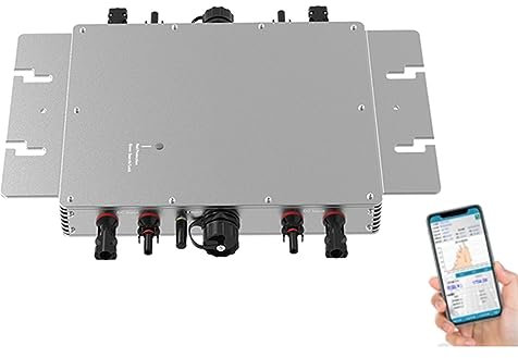 RIDAEX Micro onduleur Solaire 1400W Onduleur Hybride connecté au réseau MPPT Le Micro-onduleur photovoltaïque connecté au réseau identifie automatiquement la Tension Alternative IP65 étanche