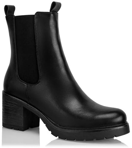 Procity Damen Chelsea Boots Stiefelette mit hohem Absatz und seitlichem Reißverschluss Damen Ankle Boot