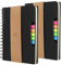 Simpolor 2 Stück Spiral Notizbuch Steno Business-Notizblock, breite linierte Notizbücher mit Haftnotizen und Index Tabs, Seitenmarkierungen für Schule, Büro, Geschäftsreisen (Schwarz-B)