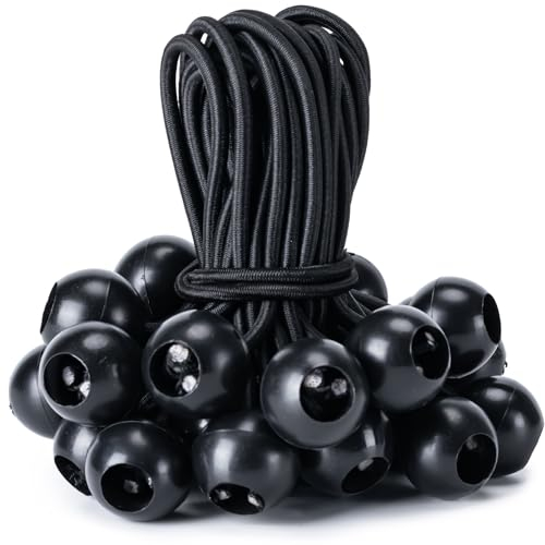 Bungee-Seil, strapazierfähig, Bungie-Kordelbälle, 15,2 cm, 22,9 cm, 27,9 cm, Schwarz, 30 Stück