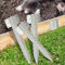 AMLOOPH Lot de 4 supports de fixation en métal robustes, piquets pour bordure, parterre, jardin, paysage, pelouse, allée