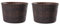 Jinfa 2 Pots de Fleur en Plastique extérieur Pots Imitation Bois | Couleur Châtaigne | Design Barrique | Ø 36 cm