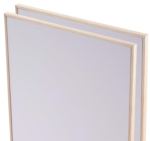 ARTIKUM 2X bespannter Malkarton 50x60 cm | Baumwolle, Pinienholz | Malfertige Canvas Panels mit Schattenfugenrahmen, Leinwandkarton mit Rahmen Set