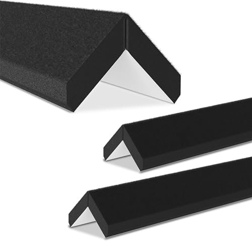 Aeco Sound® - 3 x Kantenschutz, selbstklebend - 3 Stück, Winkelprofile je 30 cm, PET Filz - für Baby-Betten, Möbel, HomeOffice - Elegant & Sicher (Schwarz)