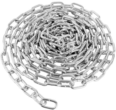 WOPPLXY Verzinkt Metallkette, 6 meter 6mm Kette Meterware, Gliederkette aus Metall, Oberfläche Verzinkt Ankerkette, Schaukelkette zum Aufhängen von Zäunen, Hängesessel, Schaukeln
