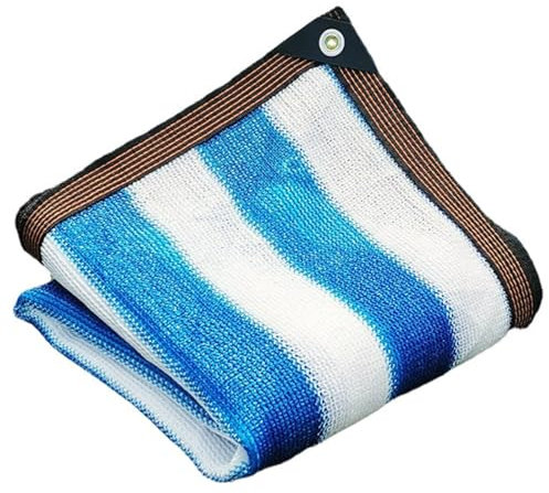 Schattierungsnetz Sonnenschutznetz Garten Schattennetz Mit ösen,Blaue weiße Streifen 85% Leicht und Haltbarkeit Beschattungsnetz Schattiernetz für Pergola Gewächshaus die Terrassenüberdachung