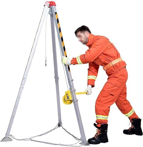 Faltbares Sicherheitsstativ, tragbares Aluminium-Stativ-Set, Tunnel, Rohrleitungen, Wellkopf, multifunktionales Notfall-Rettungsstativ mit 20 m Seilwinde