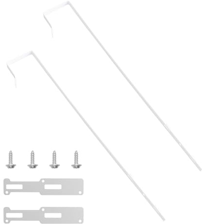 INCREWAY Over-The-Door Mirror Hanger, 2 Height Adjustable Iron Door Mirror Hanger Set with Protective Lining, White