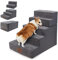 Sytopia Haustiertreppe, 5 Stufen, Hochelastischer Schwamm, Waschbar Bezug, Hundetreppe Für Kleine Hunde und Katzen, Hunderampe Für Bett, Sofa, Grau