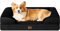 EHEYCIGA Orthopädisches Hundebett Grosse Hunde, 104x69x15cm, Memory Foam Hundekorb Mittelgroße Hunde, Waschbar Hundesofa Wasserdicht rutschfest, Hundecouch mit Hohem Rand, Schwarz