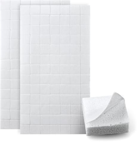 Netuno 168 Stück quadratische Klebepads 3D 10 x 10 x 3 mm Schaumstoff Klebekissen Weiß selbstklebend Schaumstoffpads Klebepunkte doppelseitig Doppelklebepunkte 3D-Klebeplatten für Papier Kunststoff
