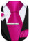 Barry.Wang Juego de corbatas de seda de color sólido de 8,4 cm con bolsillo para corbata, gemelos cuadrados, para negocios, boda, fiesta, corbata para hombre, rosa fucsia, Taille unique
