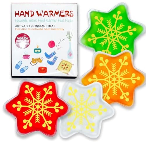 Couleurs Reusable Snap Heat Pack, Hand Warmer, Instant Heat Pack, Pouch Gel Hand Warmers for Camping, Hunting, Emergency Preparedness, Hiking, Sports Events