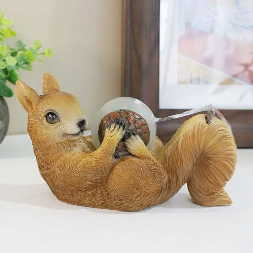 Lustiger Tier-Klebebandabroller，sharp klebebänder，schreibtisch gadgets büroartikel Schulbedarf，lustige geschenke sharp klebebänder，Lustige Desktop-Dekorationen (Eichhörnchen)