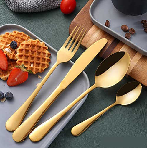 NSTVVEE Cutlery Set, Cutlery Set 12 People. Luxury Cutlery Sets, Mirror Polished Cutlery Set, Dishwasher Safe, Elegant Table Cutlery for Home/Important Dinners
