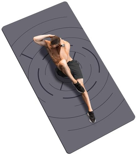 Fiita Yogamatte Lang und Breit 200x100cm Dick 6mm/12mm TPE Sportmatte Fitnessmatte rutschfest für Pilates Gym Training Workouts Abriebfest Desinfizierbar Mit Schuhen Benutzbar