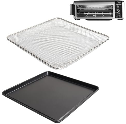 Air Fryer Basket and Tray for Ninja Foodi SP101 Air Fryer Oven, Air Fryer Grill Plate and Stainless Steel Basket for Ninja Foodi 8-in-1 Air Fryer SP100 SP101 SP101B1 SP101C SP102 Accessories