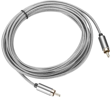 DMiotech Cable RCA 4M, Cable Estéreo RCA A RCA Para Subwoofer Con Doble Blindaje Para Home Theater, HDTV, Altavoces, Sistemas Hi-Fi, Amplificadores