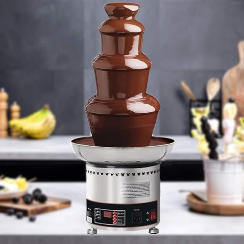 Chocolate Fountain - Large 6 kg Capacity for Commercial Use - Perfect for Weddings, Restaurants, and Events - Creates a Beautiful Chocolate Waterfall Experience