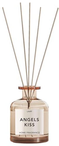 LAAY Diffusor Angels Kiss 250 ml – Raumduft mit rosa Pfeffer, Pfingstrose & Vanille – Glasflasche mit Rattanstäbchen für Feminine Eleganz