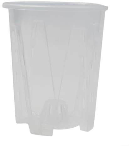 Macetas transparentes con agujeros, ideales para orquídeas, suculentas y decoración del hogar (14 cm)