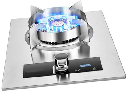 Gasherd aus Edelstahl, tragbar, 9-Kammer-Brenner und Timer, für Camping, Küche und Outdoor, LPG