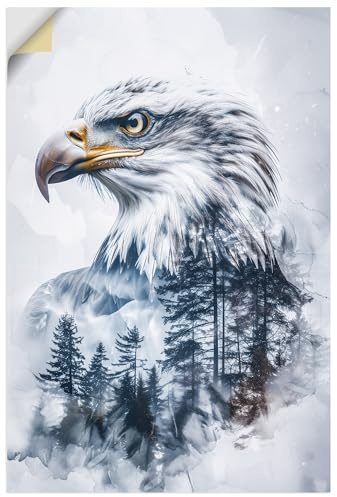 ARTLAND Wanddeko Wandtattoo selbstklebende Vinylfolie 40x60 cm Wald Natur deko aesthetic Adler Weißkopfadler U5XS