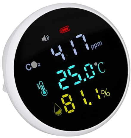 Haofy Vielseitiger Desktop-CO2-Monitor mit Klarem Display für Echtzeitüberwachung. 1 X CO2-Temperatur-Feuchtigkeitsmonitor