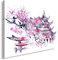 Feeby Impression Sur Toile Cerisier Japonais 40x30 cm 1 pièce Tableaux Tableau Image Moderne Photo Décoration Murale Artistique Photographie Design Chambre Salon Cuisine Abstraction Violet