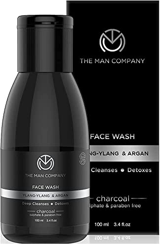 THE MAN COMPANY Aktivkohle Gesichtsseife für Männer – Aktivkohle Gesichtsreinigung (100 ml) – Purifying, Anti Aging – Gesichtswaschmittel mit Argan öl & Ylang Ylang – Parabenfrei, Sulfatfrei