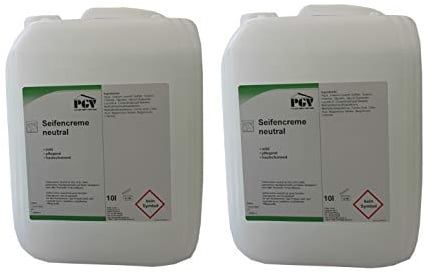 Seife - NEUTRAL parfümfrei - Cremeseife Seifencreme Flüssigseife 10 Liter Kanister (2 x 10 Liter)