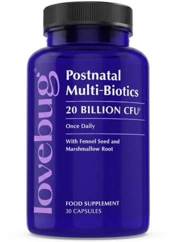 Lovebug Postnatal Multi-Biotics 20 Billion CFU with Fennel Seed & Marshmallow Root | 30 Capsules