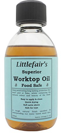 Littlefair’s Worktop Oil 250ml - All Round Protection & Food Safe Wood Oil - Kitchen Worktop Oil with Easy Apply & Quick Dry Formula - Wooden Worktop Oil for a Beautiful Satin Sheen - All Wood Types
