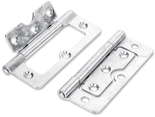 Pair of Quality Zinc 4/100mm Large Hurl Hinges - Cupboard/Cabinet Flush Door Hinges
