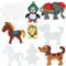 HAMA Stiftplatten-Set für Midi Perlen Tierkinder Tierbabys Pinguin Hund Elefant Pferd 4 Stück