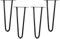 Melko 4 Stück Hairpin Legs Haarnadel Tischbeine aus 12mm Stahl Tischfuß inkl. Bodenschoner | Höhe 30 cm, 2 Streben, Schwarz