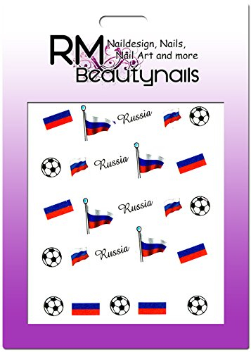 Fussball Sticker EM WM Ball Bälle Flagge Russia Russland Nageldesign Nailart RM Beautynails Nailwrap