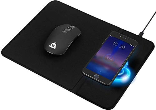 KLIM Inspiration + Makepad - Pack Souris sans Fil et Tapis de Souris + Solution 3 en 1 + Tapis Chargeur sans Fil Compatible avec iPhone Samsung Huawei et Plus + Batterie Longue Durée + Nouveau 2022