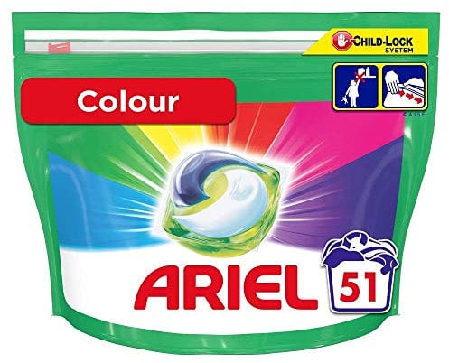 Ariel Pods All-in-One Washing Liquid Laundry Detergent Tablets/Capsules Colour, 51 Washes