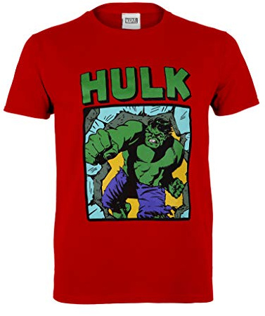 Marvel Comics Hulk Smash Jungen T-Shirt Rot 2-13 Jahre, Kinderkleidung, Avengers Kinder Top, Kleinkind bis Teenager, Jungen Geschenkidee