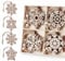Wooden Snowflakes 16 Pcs Christmas Ornaments Rustic Christmas Tree Hanging Decorations Ornament Craft Gift Embellishments