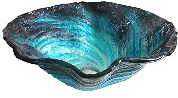HomeLava Design Gehärtetes Glas Waschbecken Mini Handwaschbecken Klein Badezimmer mit Ablaufgarnitur für Gäste WC Bad 425-450 mm (ohne Wasserhahn)