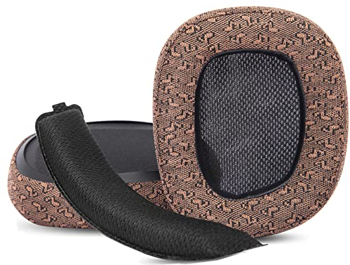 G933 G633 Ohrpolster Kopfband, kompatibel mit Logitech G933s G633s G935 G635 Wireless Gaming Headset Ohrenschützer Abdeckungen (Braun + Kopfband)