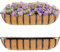 HFHOME 2 Piezas Jardinera para Balcón con Inserto de Coco, Caja Colgante del Balcón de Metal, Macetero de Pared con Coco Liner, Maceta, Ideal para Plantar en Balcón, Jardín (61 cm × 18 cm × 12 cm)